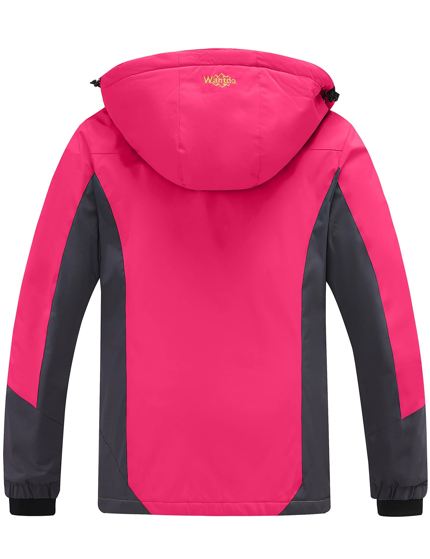 Wantdo Damen Berg Ski Jacke Wärmer Winter Fleece Mäntel Wasserdichter Atmungsaktive RegenMäntel Outdoor Kapuzen Windbreaker Jacken Rosarot XXL
