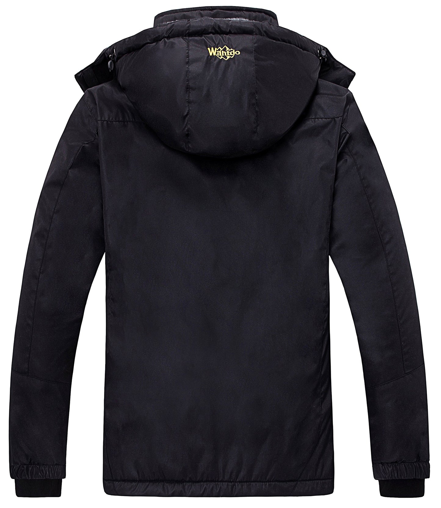 Wantdo Damen Berg Ski Jacke Wärmer Winter Fleece Mäntel Wasserdichter Atmungsaktive RegenMäntel Outdoor Kapuzen Windbreaker Jacken Schwarz L