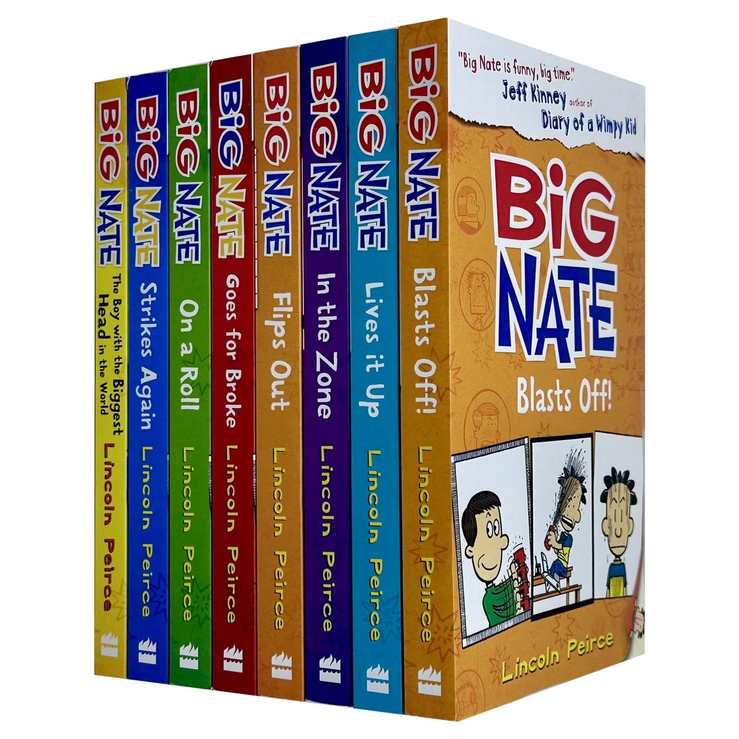 Big Nate Series 8 Books Collection Set By Lincoln Peirce (Boy with the Biggest Head in the World, Strikes Again, On a Roll, Goes for Broke, Flips Out, In the Zone, Lives it Up and Blasts Off) - skihosevxBig Nate Series 8 Books Collection Set By Lincoln Peirce (Boy with the Biggest Head in the World, Strikes Again, On a Roll, Goes for Broke, Flips Out, In the Zone, Lives it Up and Blasts Off)skihosevxskihosevxPLD23955