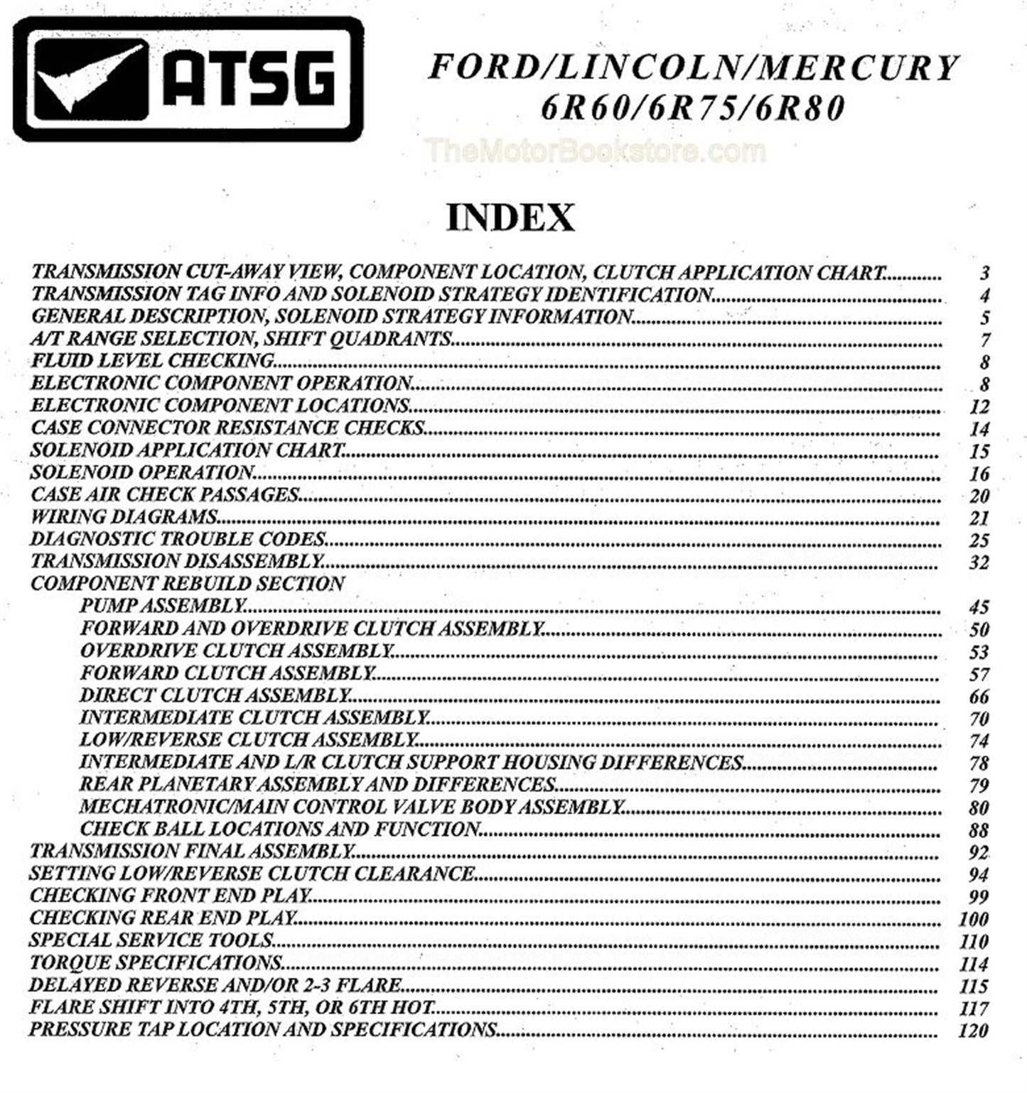Ford 6R60 / 6R75 / 6R80 Transmission Rebuild / Repair Manual 2005 & Up