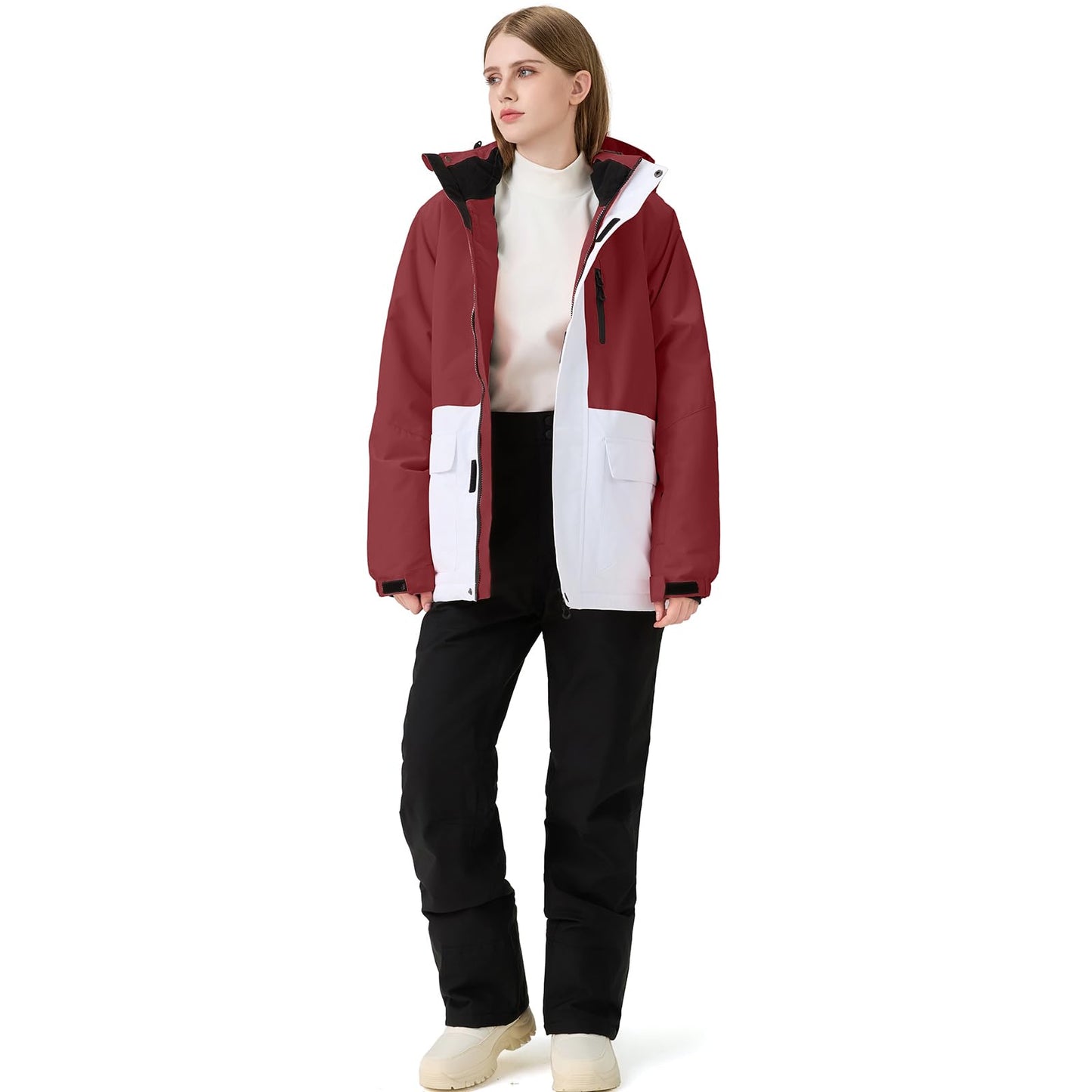 HOTIAN Damen Ski Jacke und Hosen 2 Teilig Set Skianzug Damen Wasserdicht Winddicht Winter Warme SkiSchnee Skifahren Sätze Snowboard Set