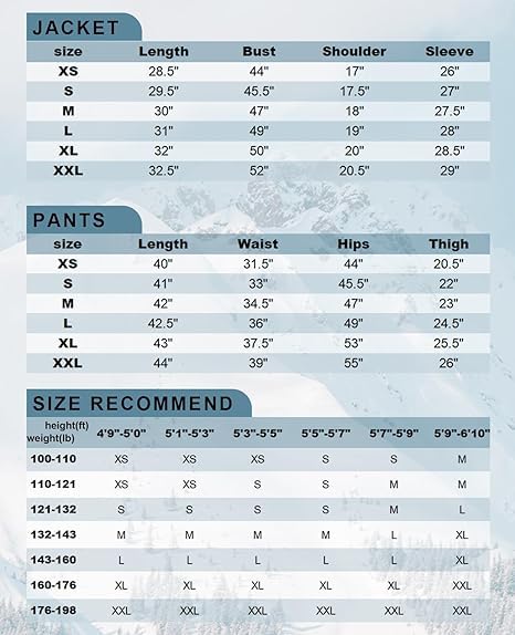 HOTIAN Damen Ski Jacke und Hosen 2 Teilig Set Skianzug Damen Wasserdicht Winddicht Winter Warme SkiSchnee Skifahren Sätze Snowboard Set
