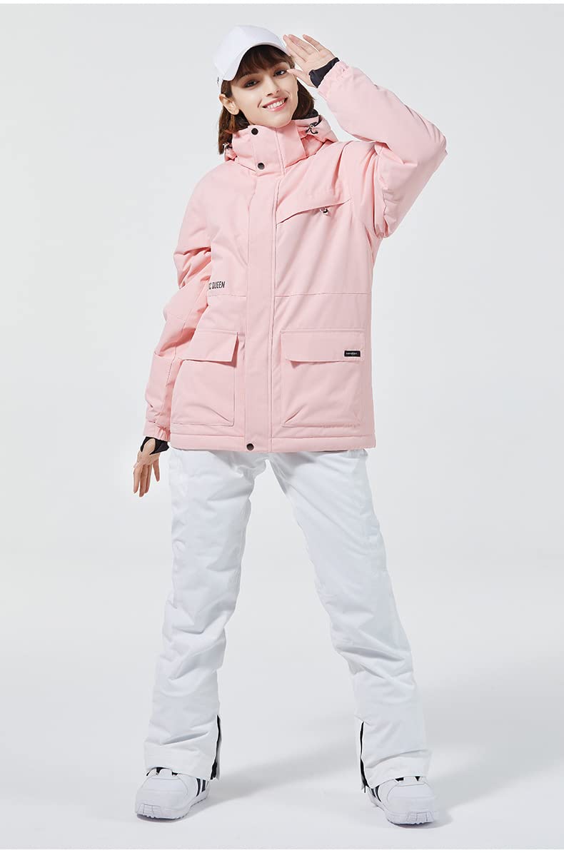 HOTIAN Damen Ski Jacke und Hosen 2 Teilig Set Skianzug Damen Wasserdicht Winddicht Winter Warme SkiSchnee Skifahren Sätze Snowboard Set
