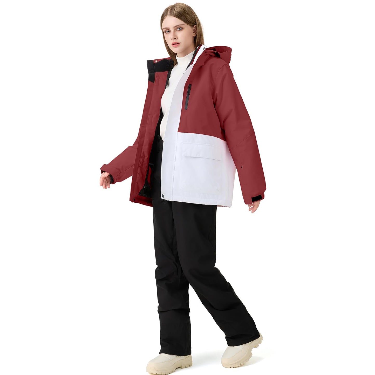 HOTIAN Damen Ski Jacke und Hosen 2 Teilig Set Skianzug Damen Wasserdicht Winddicht Winter Warme SkiSchnee Skifahren Sätze Snowboard Set