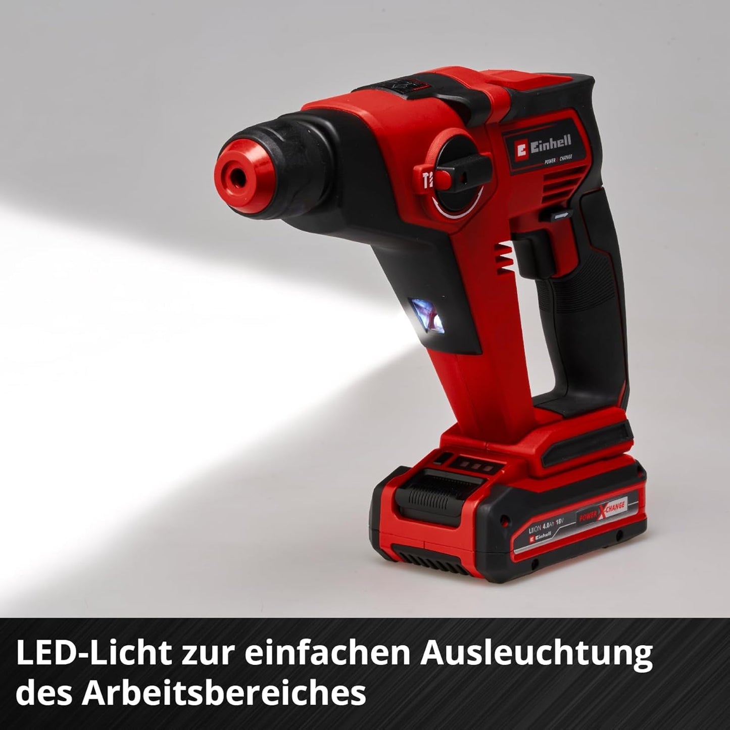 Akku-Bohrhammer TE-HD 18/12 Li-Solo Power X-Change (Lithium-Ionen, 18 V, 1,3 J, Bohrleistung in Beton 12 mm, SDS-plus-Aufnahme, LED-Licht, ohne Akku und Ladegerät)