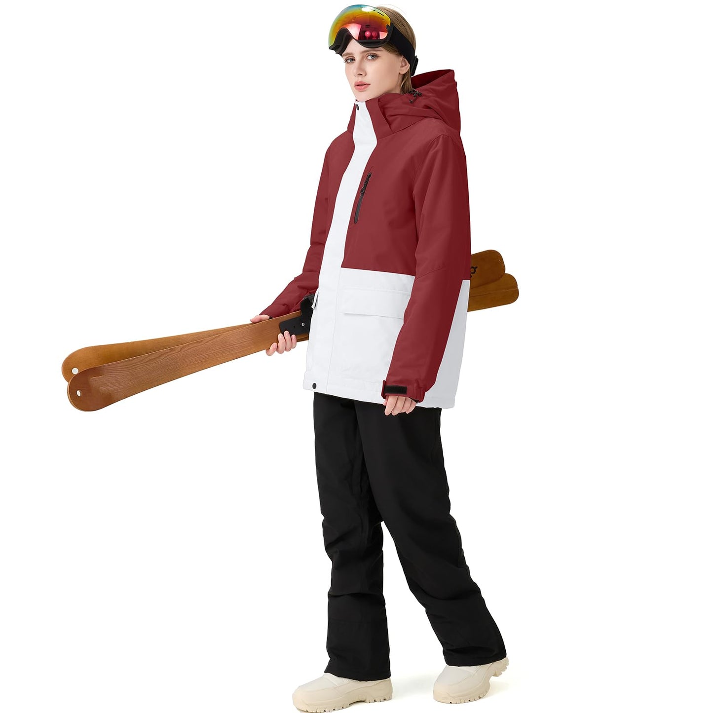 HOTIAN Damen Ski Jacke und Hosen 2 Teilig Set Skianzug Damen Wasserdicht Winddicht Winter Warme SkiSchnee Skifahren Sätze Snowboard Set