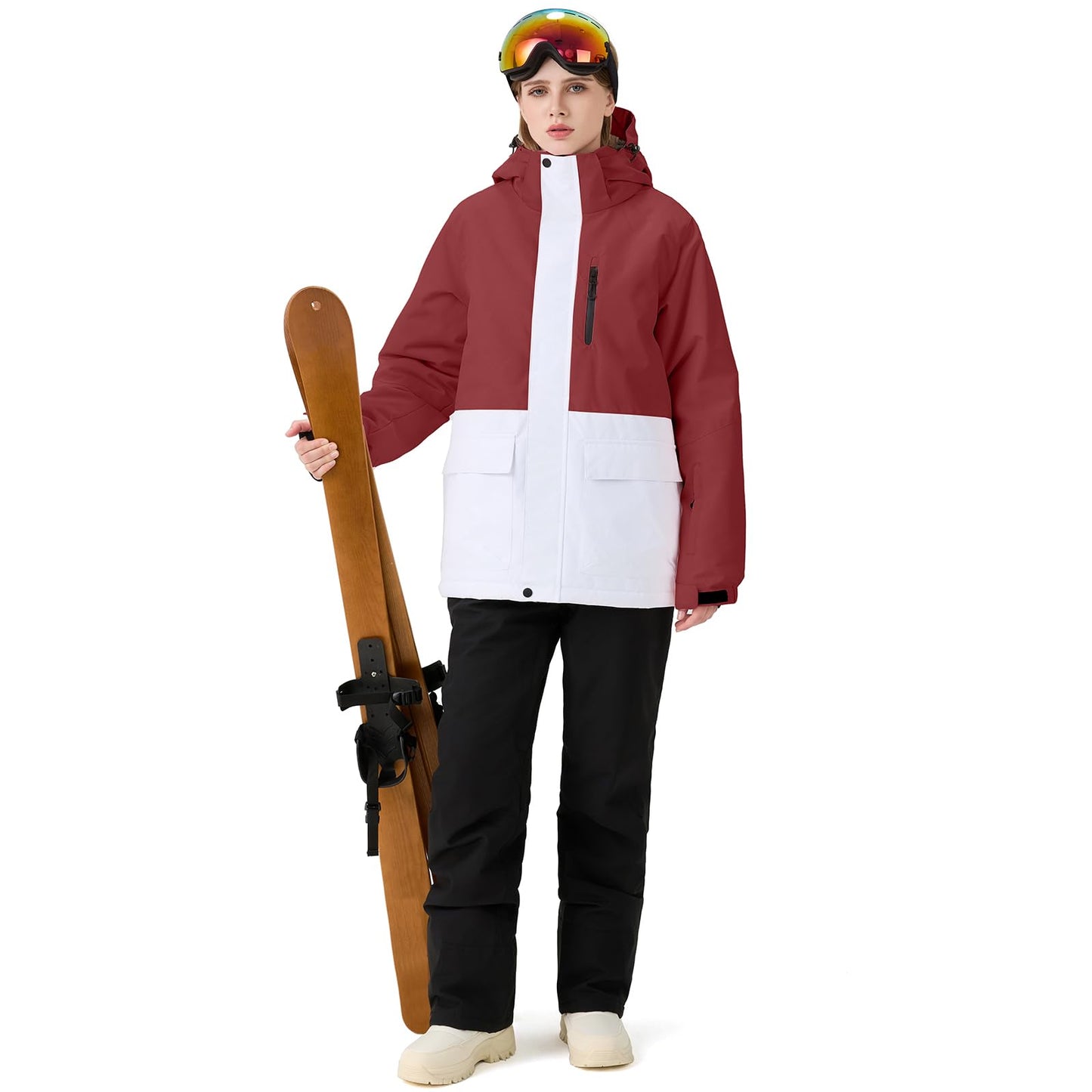 HOTIAN Damen Ski Jacke und Hosen 2 Teilig Set Skianzug Damen Wasserdicht Winddicht Winter Warme SkiSchnee Skifahren Sätze Snowboard Set