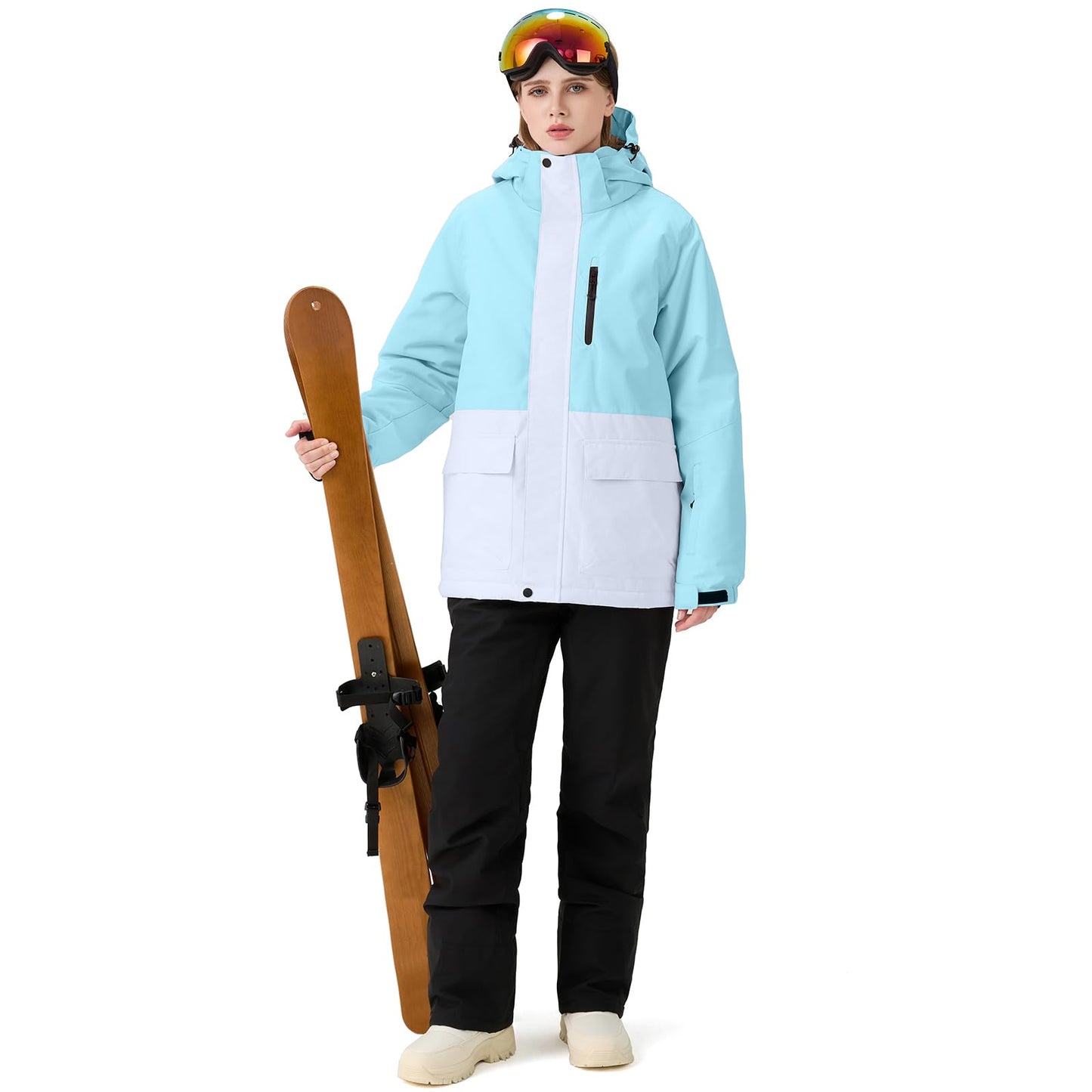HOTIAN Damen Ski Jacke und Hosen 2 Teilig Set Skianzug Damen Wasserdicht Winddicht Winter Warme SkiSchnee Skifahren Sätze Snowboard Set