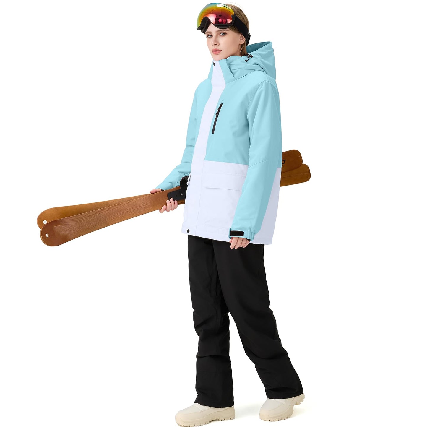 HOTIAN Damen Ski Jacke und Hosen 2 Teilig Set Skianzug Damen Wasserdicht Winddicht Winter Warme SkiSchnee Skifahren Sätze Snowboard Set