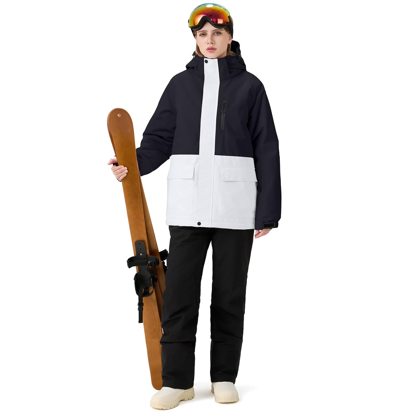 HOTIAN Damen Ski Jacke und Hosen 2 Teilig Set Skianzug Damen Wasserdicht Winddicht Winter Warme SkiSchnee Skifahren Sätze Snowboard Set