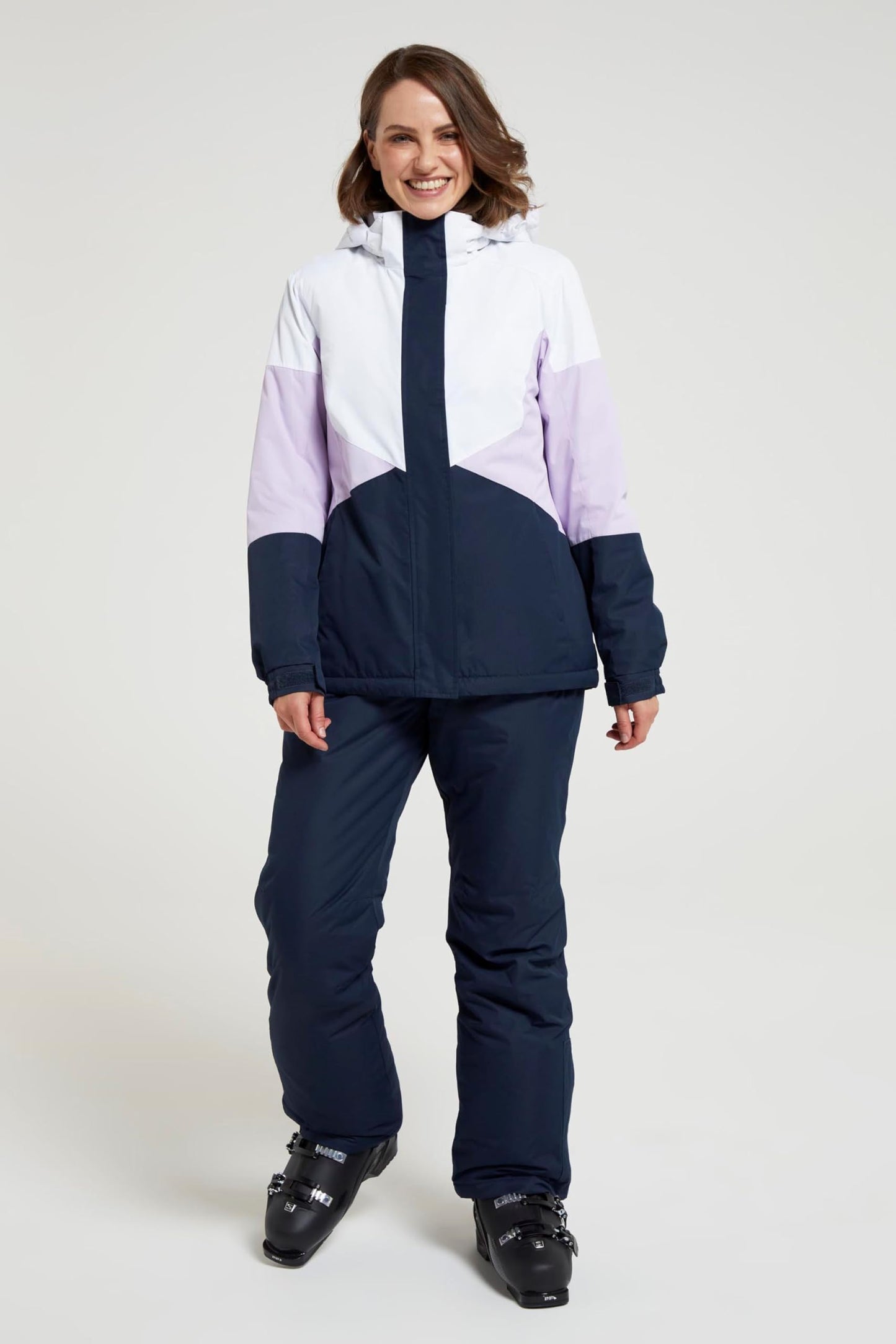 Mountain Warehouse Moon Damen-Skijacke - Schneedicht, Mikrofaser-Isolierung, winddichte Winterjacke, warm, verstellbare Kapuze - Ski-Bekleidung für den Snowboard-Urlaub Flieder Damengröße EU 42