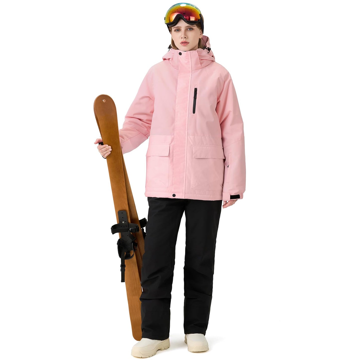 HOTIAN Damen Ski Jacke und Hosen 2 Teilig Set Skianzug Damen Wasserdicht Winddicht Winter Warme SkiSchnee Skifahren Sätze Snowboard Set