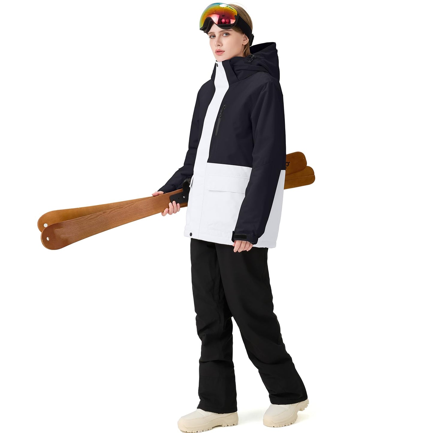 HOTIAN Damen Ski Jacke und Hosen 2 Teilig Set Skianzug Damen Wasserdicht Winddicht Winter Warme SkiSchnee Skifahren Sätze Snowboard Set