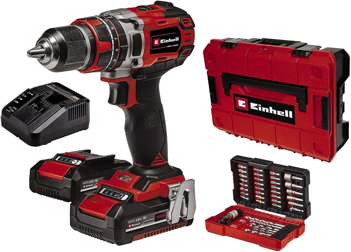 Professional Akku-Schlagbohrschrauber TP-CD 18/50 Li-i BL+ 39 (2x2,0Ah) Power X-Change (Li-Ion, 18 V, 50 Nm, Schlagzahl 28.800 min-1, inkl. 2x 2,0Ah , Ladegerät, Koffer, 39-tlg. Bit-Set)