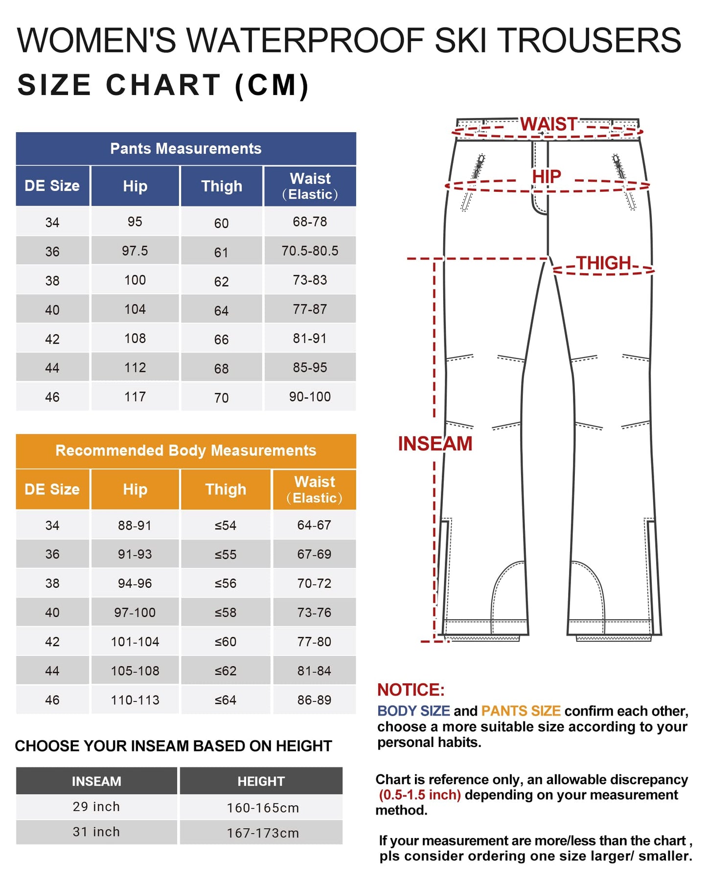 33,000ft Damen Skihose Outdoorhose Wasserdicht Winddichte Softshellhose Warme Gefütterte Trekkinghose Atmungsaktive Schnelltrocknende Thermohose Wanderhose Winter, Himbeerrot 34W*29L