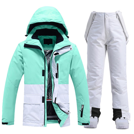 HOTIAN Damen Ski Jacke und Hosen 2 Teilig Set Skianzug Damen Wasserdicht Winddicht Winter Warme SkiSchnee Skifahren Sätze Snowboard Set