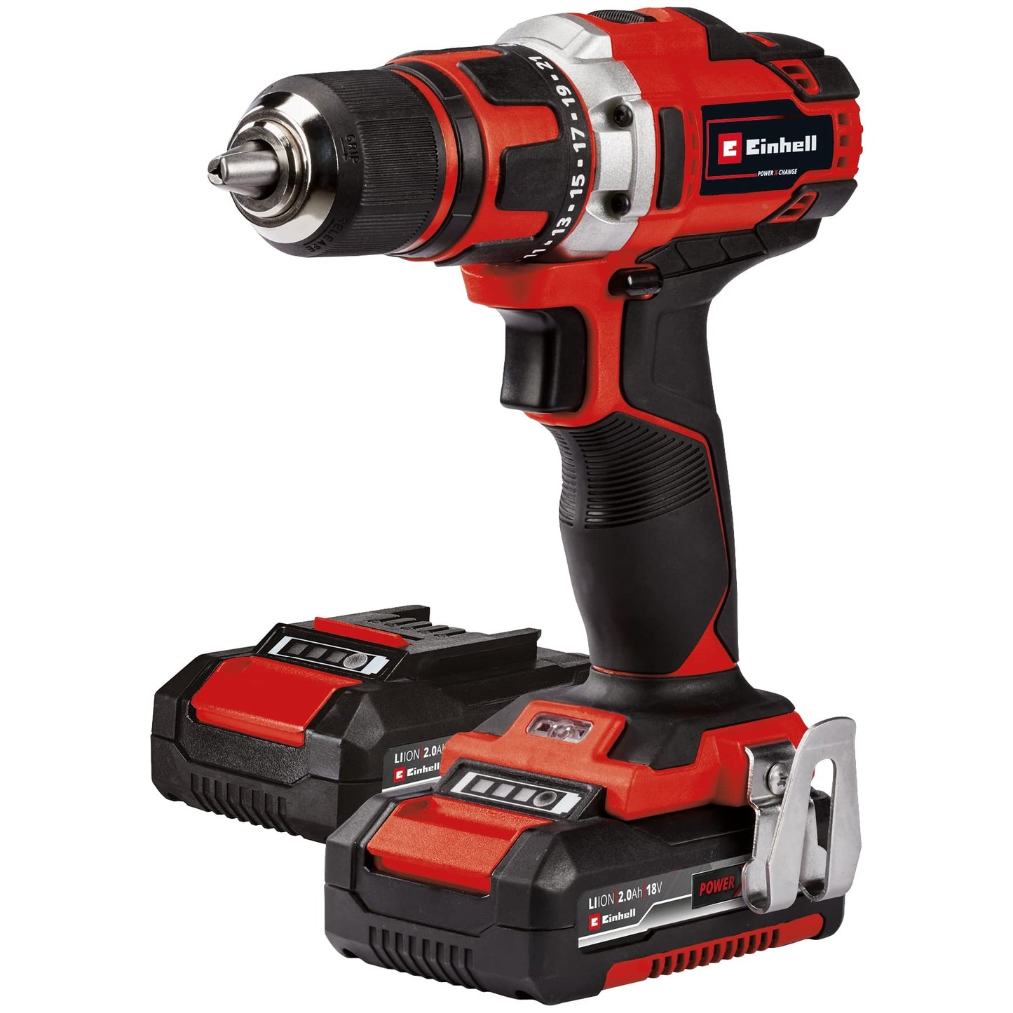 Akku-Bohrschrauber-Set TE-CD 18/40 Li +69 (2x2,0 Ah) Power X-Change (Lithium Ionen, 2 Gang, 40 Nm, inkl. 2x Akku + Ladegerät, Koffer + 69-tlg. Zubehör)