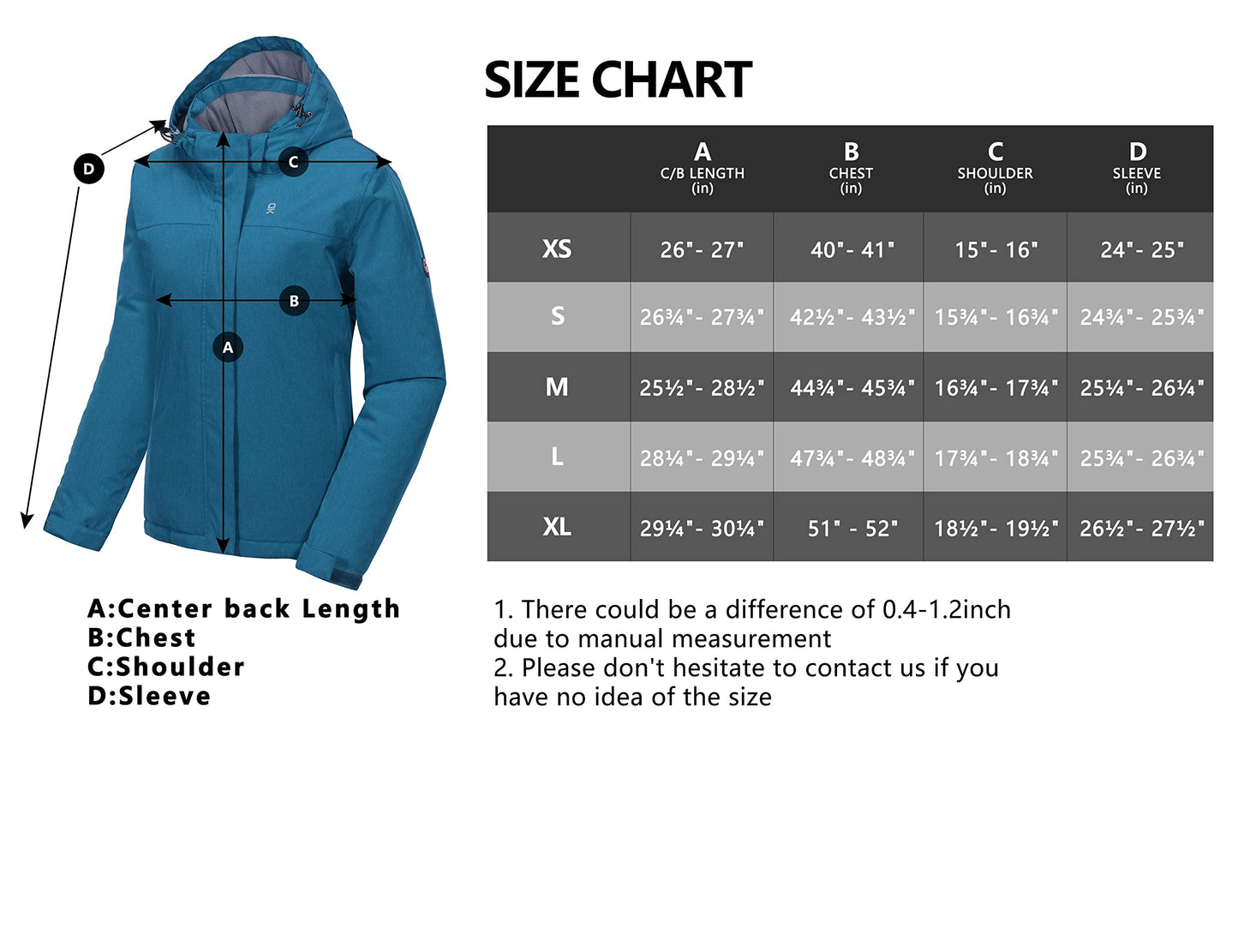 Little Donkey Andy Damen wasserdichte Ski-Snowboardjacke Winddichter Warmer Mantel mit Abnehmbarer Kapuze Grasgrün Heide L