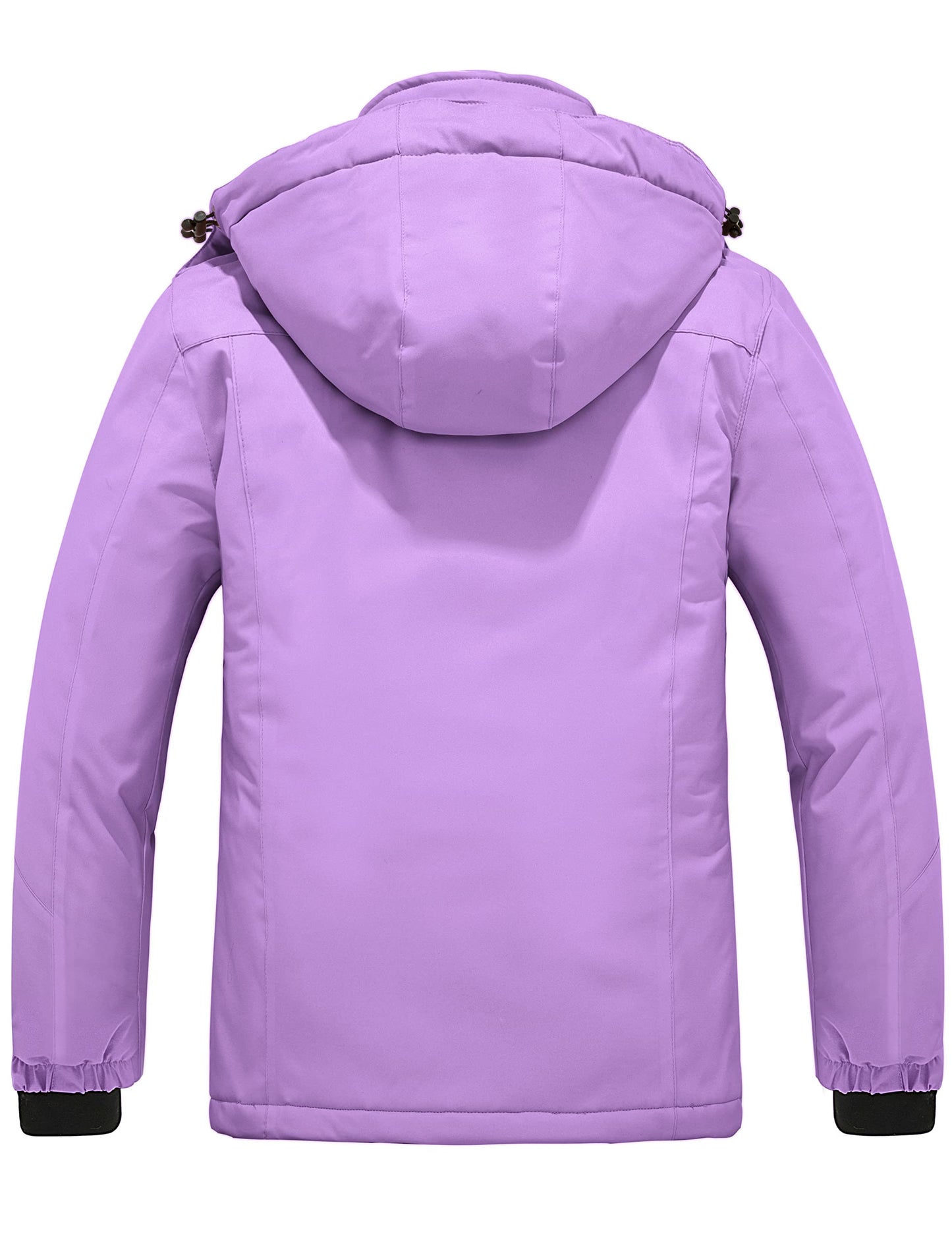 Wantdo Damen Berg Wandern Jacke Outdoor Windproof Skijacke wasserdichte Windbreaker Jacke Kapuzen Warm Gefüttert Mantel Helles Lila S