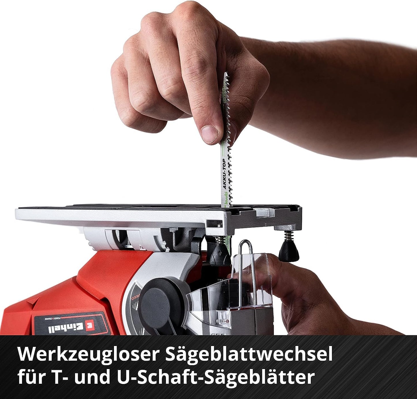 Akku-Stichsäge TE-JS 18/80 Li-Solo Power X-Change (18 V, max. 80 mm Schnitttiefe, 4-Stufen Pendelhub, Absaugadapter, Parallelanschlag, LED-Licht, ohne Akku)