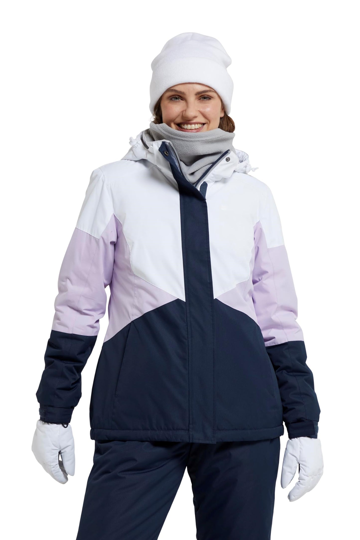 Mountain Warehouse Moon Damen-Skijacke - Schneedicht, Mikrofaser-Isolierung, winddichte Winterjacke, warm, verstellbare Kapuze - Ski-Bekleidung für den Snowboard-Urlaub Flieder Damengröße EU 42