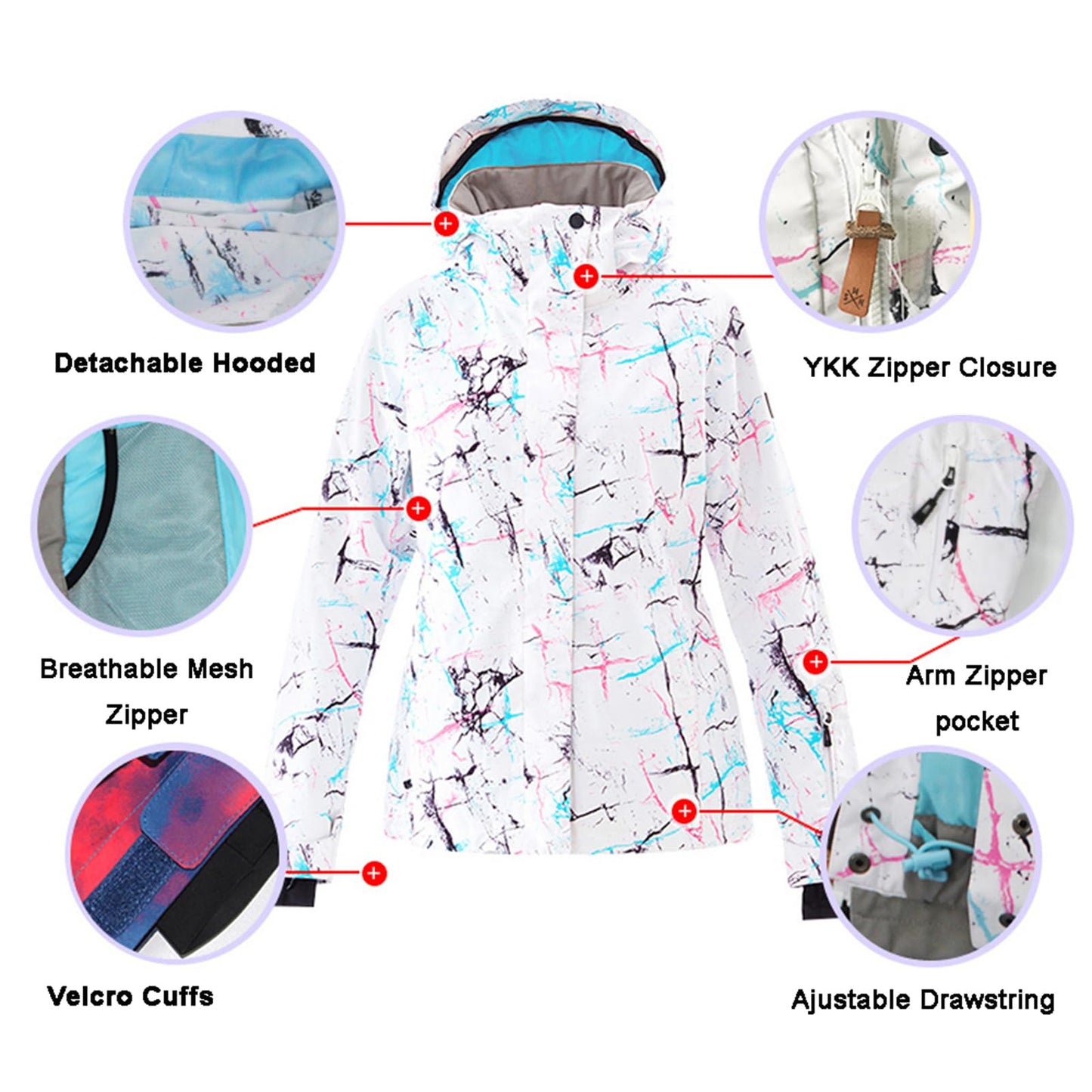 ALSOGO Damen Skianzug Schneeanzug Winddicht Wasserdicht Skifahren Snowboardjacke Trägerhose Set Zum Skifahren Snowboarden Klettern SMNWT+Blue L
