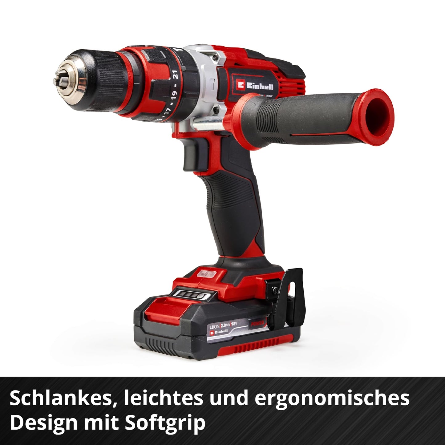 Akku-Schlagbohrschrauber TE-CD 18/48 Li-i Kit Power X-Change (18 V, 48 Nm, Schlagbohrfunktion, 13 mm Bohrfutter, 2 Gang, Koffer, inkl. 2x 2,0 Ah Akkus + Ladegerät)