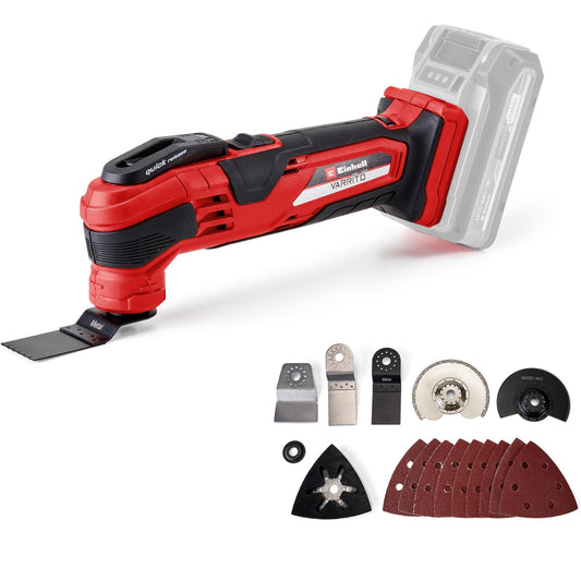 Akku-Multifunktionswerkzeug VARRITO Power X-Change (Li-Ion, 18 V, 22.000 bis 40.000 min-1, Drehzahl-Elektronik, Schnellspannverschluss, magnetische Werkzeugaufnahme, ohne Akku und Ladegerät)