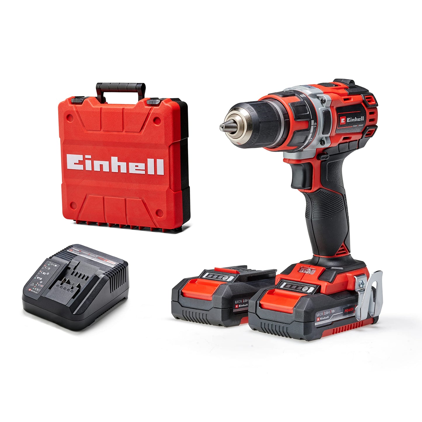 Professional Akku-Bohrschrauber TP-CD 18/50 Li BL Kit Power X-Change (18 V, Brushless, 50 Nm, 2 Gang, 13 mm Bohrfutter, inkl. 2x 2,0 Ah Akkus + Ladegerät)