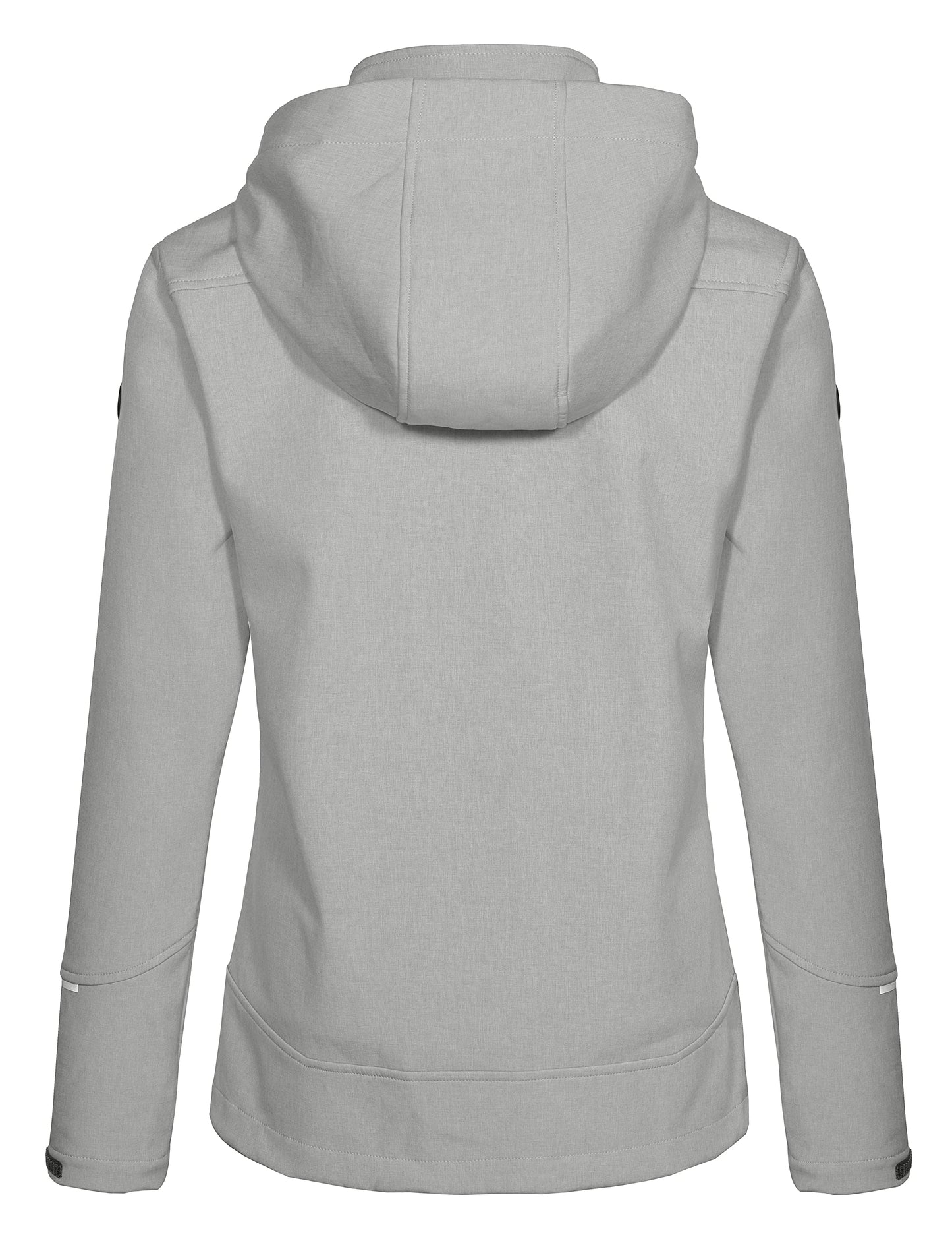 Little Donkey Andy Softshelljacke Damen Wasserdichte Atmungsaktive Fleece Warme Übergangsjacke Outdoorjacke mit abnehmbarer Kapuze Hellgrau meliert XXL