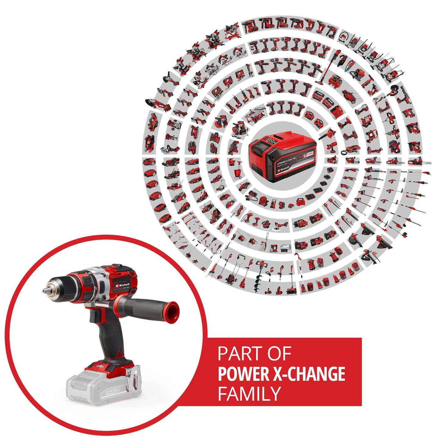 Professional Akkuschrauber TP-CD 18 Li Brushless Solo Power X-Change (Li-Ion, Rot, 18 V, 2 Gang, 60Nm/Brushless/ohne Akku, LED Licht und Ladegerät)