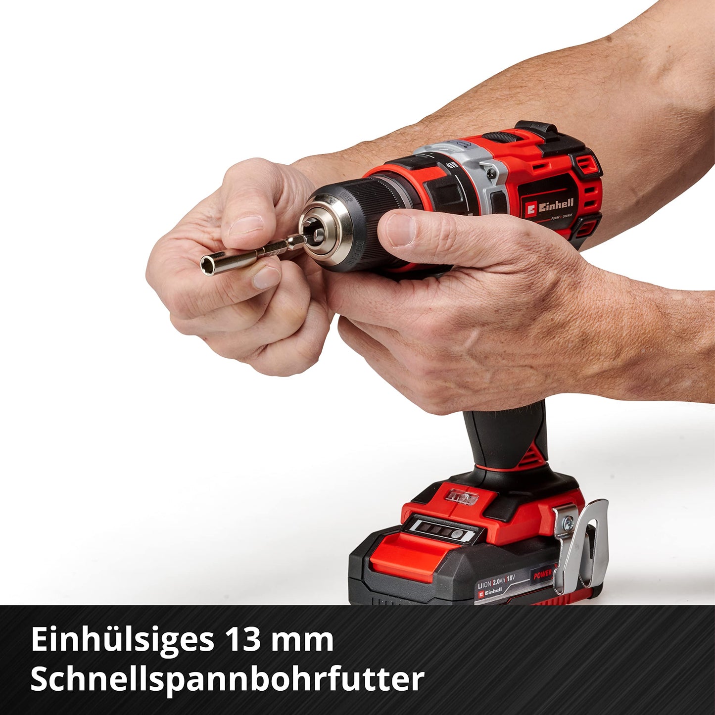 Professional Akku-Bohrschrauber TP-CD 18/50 Li BL Kit Power X-Change (18 V, Brushless, 50 Nm, 2 Gang, 13 mm Bohrfutter, inkl. 2x 2,0 Ah Akkus + Ladegerät)