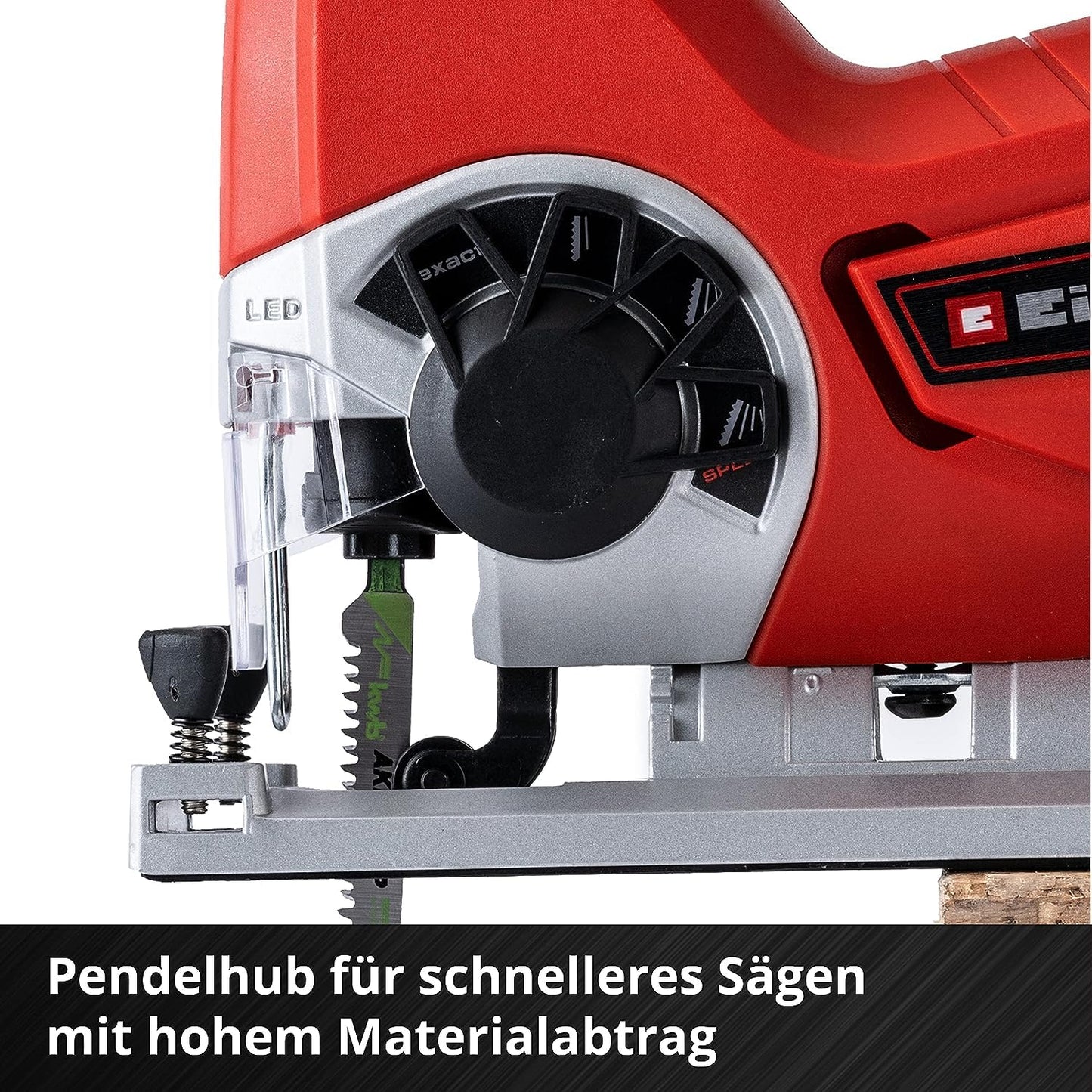 Akku-Stichsäge TE-JS 18/80 Li-Solo Power X-Change (18 V, max. 80 mm Schnitttiefe, 4-Stufen Pendelhub, Absaugadapter, Parallelanschlag, LED-Licht, ohne Akku)