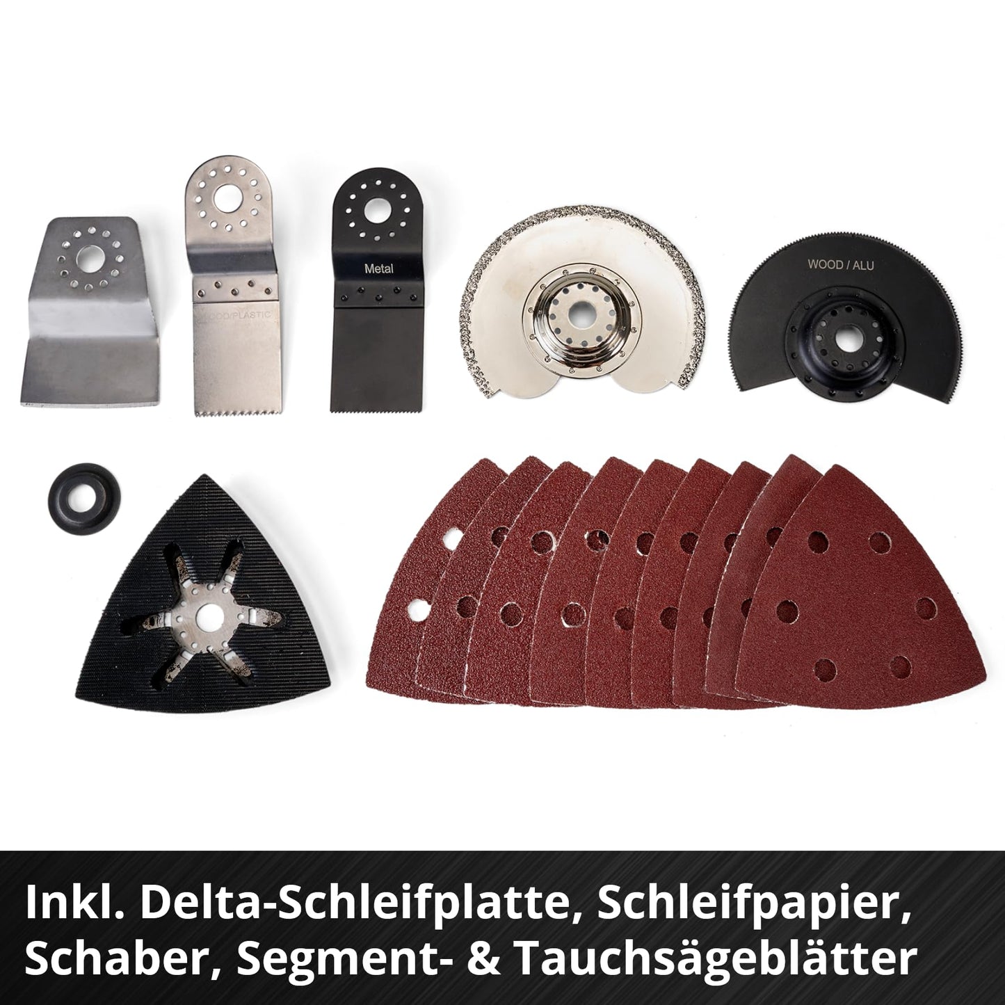 Akku-Multifunktionswerkzeug VARRITO Power X-Change (Li-Ion, 18 V, 22.000 bis 40.000 min-1, Drehzahl-Elektronik, Schnellspannverschluss, magnetische Werkzeugaufnahme, ohne Akku und Ladegerät)