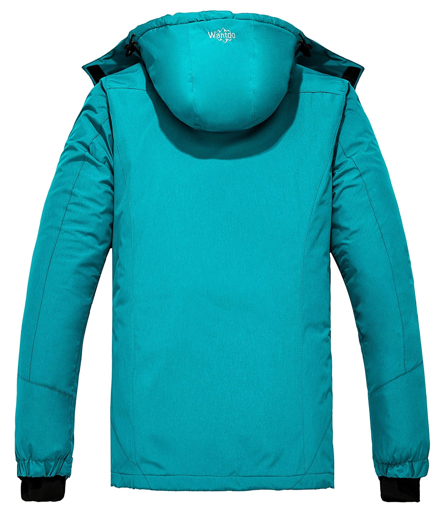 Wantdo Damen Berg Ski Jacke Wärmer Winter Fleece Mäntel Wasserdichter Atmungsaktive RegenMäntel Outdoor Kapuzen Windbreaker Jacken Dunkles Türkis XXL