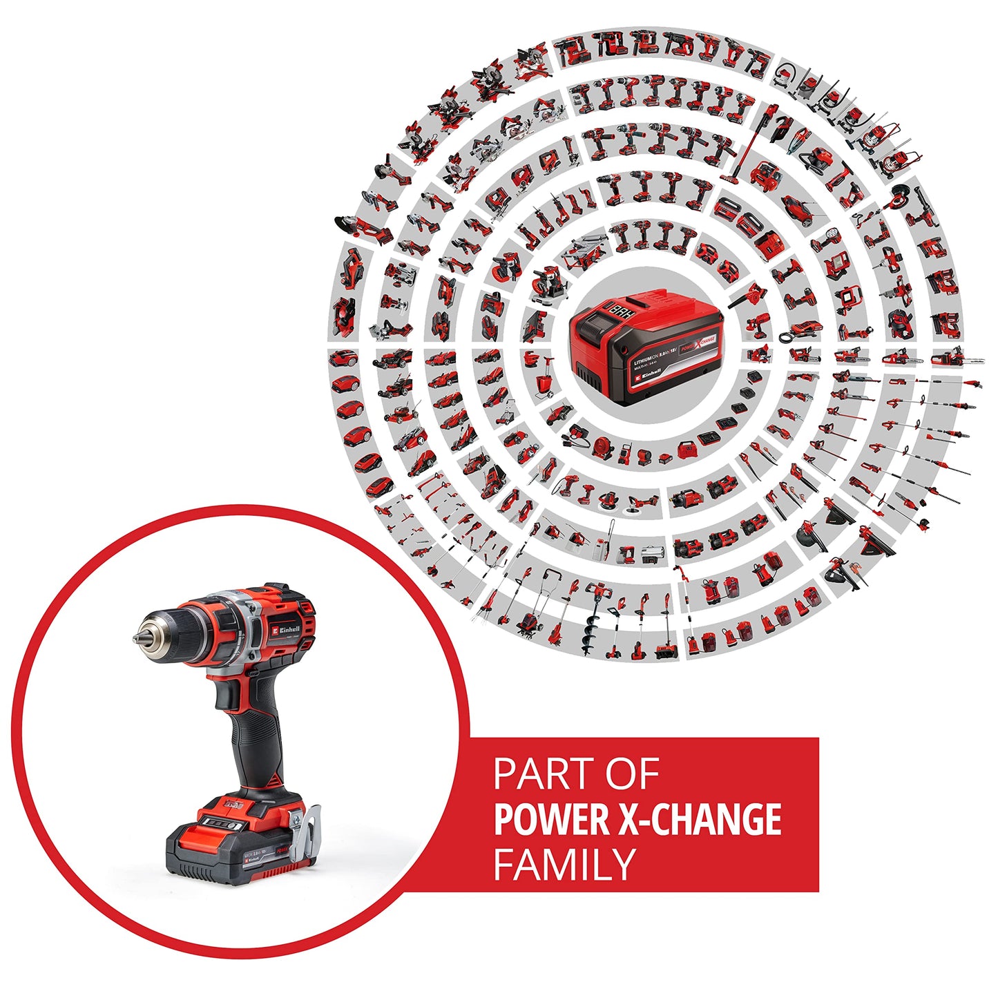Professional Akku-Bohrschrauber TP-CD 18/50 Li BL Kit Power X-Change (18 V, Brushless, 50 Nm, 2 Gang, 13 mm Bohrfutter, inkl. 2x 2,0 Ah Akkus + Ladegerät)
