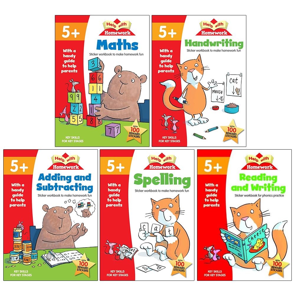 Age 5+ Key Skills Help With Homework 5 Books Collection Set with Stickers (Maths, Handwriting, Adding & Subtracting, Spelling, Reading & Writing) - skihosevxAge 5+ Key Skills Help With Homework 5 Books Collection Set with Stickers (Maths, Handwriting, Adding & Subtracting, Spelling, Reading & Writing)Autumn PublishingHelp With HomeworkskihosevxPLD23895Autumn Publishing