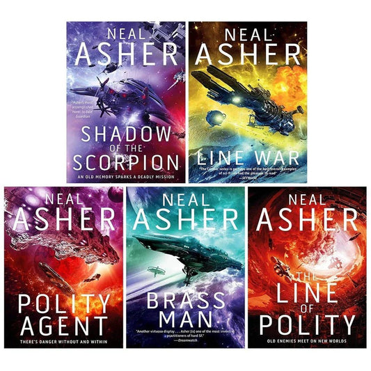 Agent Cormac Series 5 Books Collection Set by Neal Asher( The Line of Polity ,Brass Man, Polity Agent, Line War & Shadow of the Scorpion) - skihosevxAgent Cormac Series 5 Books Collection Set by Neal Asher( The Line of Polity ,Brass Man, Polity Agent, Line War & Shadow of the Scorpion)TorNeal AsherskihosevxVRT4399-MISSINGTor