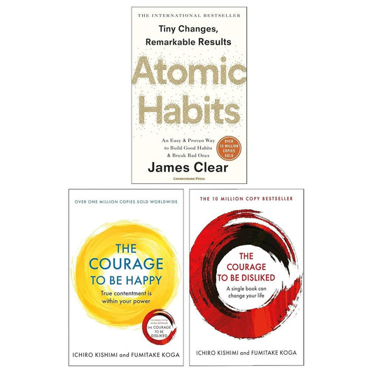 Atomic Habits, The Courage to be Disliked and The Courage to be Happy 3 Books Collection Set - skihosevxAtomic Habits, The Courage to be Disliked and The Courage to be Happy 3 Books Collection SetAtlantic Books UKskihosevxskihosevxVRT4443Atlantic Books UK