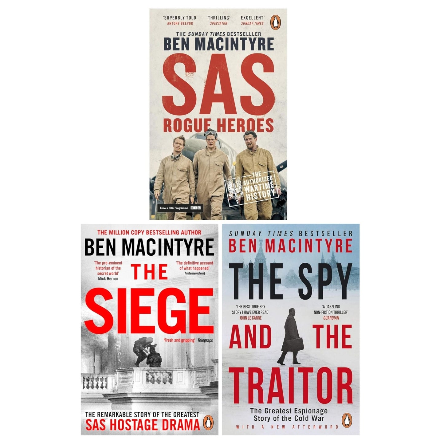 Ben Macintyre 3 Books Collection Set (The Spy and the Traitor, SAS: Rogue Heroes & The Siege) - skihosevxBen Macintyre 3 Books Collection Set (The Spy and the Traitor, SAS: Rogue Heroes & The Siege)Penguin UKskihosevxskihosevxPLD24034Penguin UK