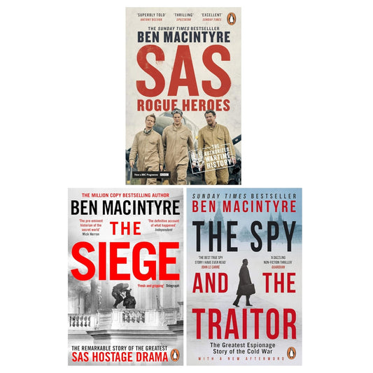 Ben Macintyre 3 Books Collection Set (The Spy and the Traitor, SAS: Rogue Heroes & The Siege) - skihosevxBen Macintyre 3 Books Collection Set (The Spy and the Traitor, SAS: Rogue Heroes & The Siege)Penguin UKskihosevxskihosevxPLD24034Penguin UK