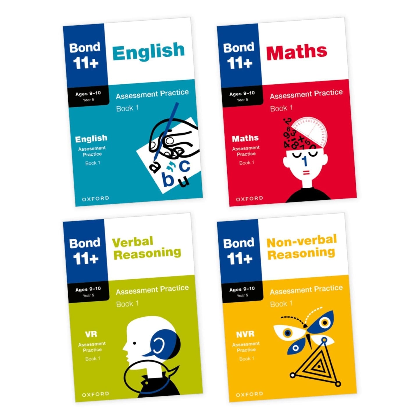Bond 11+ English, Maths, Non-verbal Reasoning, Verbal Reasoning Assessment Practice: 9-10 Years Bundle - skihosevxBond 11+ English, Maths, Non-verbal Reasoning, Verbal Reasoning Assessment Practice: 9-10 Years BundleOUP OxfordskihosevxPLD23915