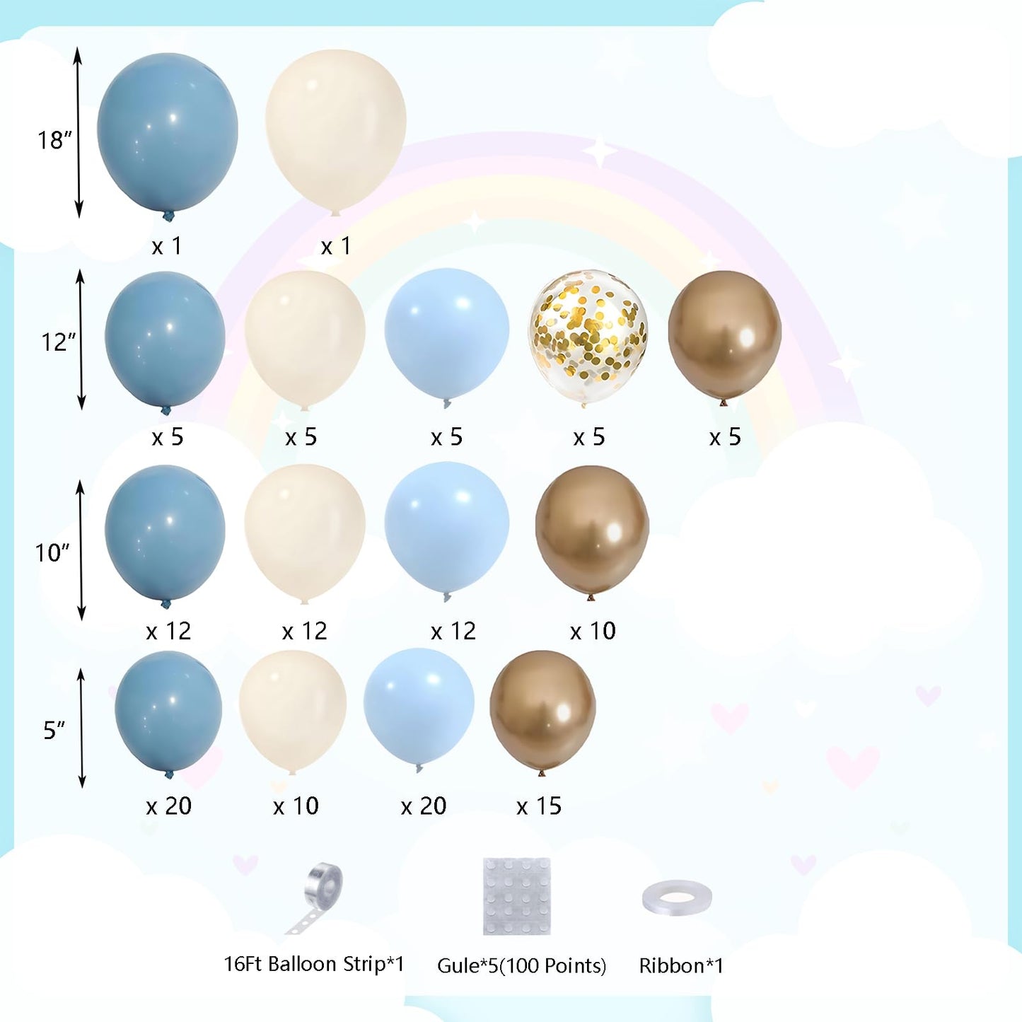 DBKL Dusty Baby Blue Balloon Arch Garland Kit, Different Sizes 18 12 10 5 inch Pastel Baby Blue Slate Fog Ivory White Metallic Gold Balloons for Men Boy Baby Shower Birthday Wedding Party Supplies - skihosevxDBKL Dusty Baby Blue Balloon Arch Garland Kit, Different Sizes 18 12 10 5 inch Pastel Baby Blue Slate Fog Ivory White Metallic Gold Balloons for Men Boy Baby Shower Birthday Wedding Party SuppliesskihosevxskihosevxB0D8KSZ77Q