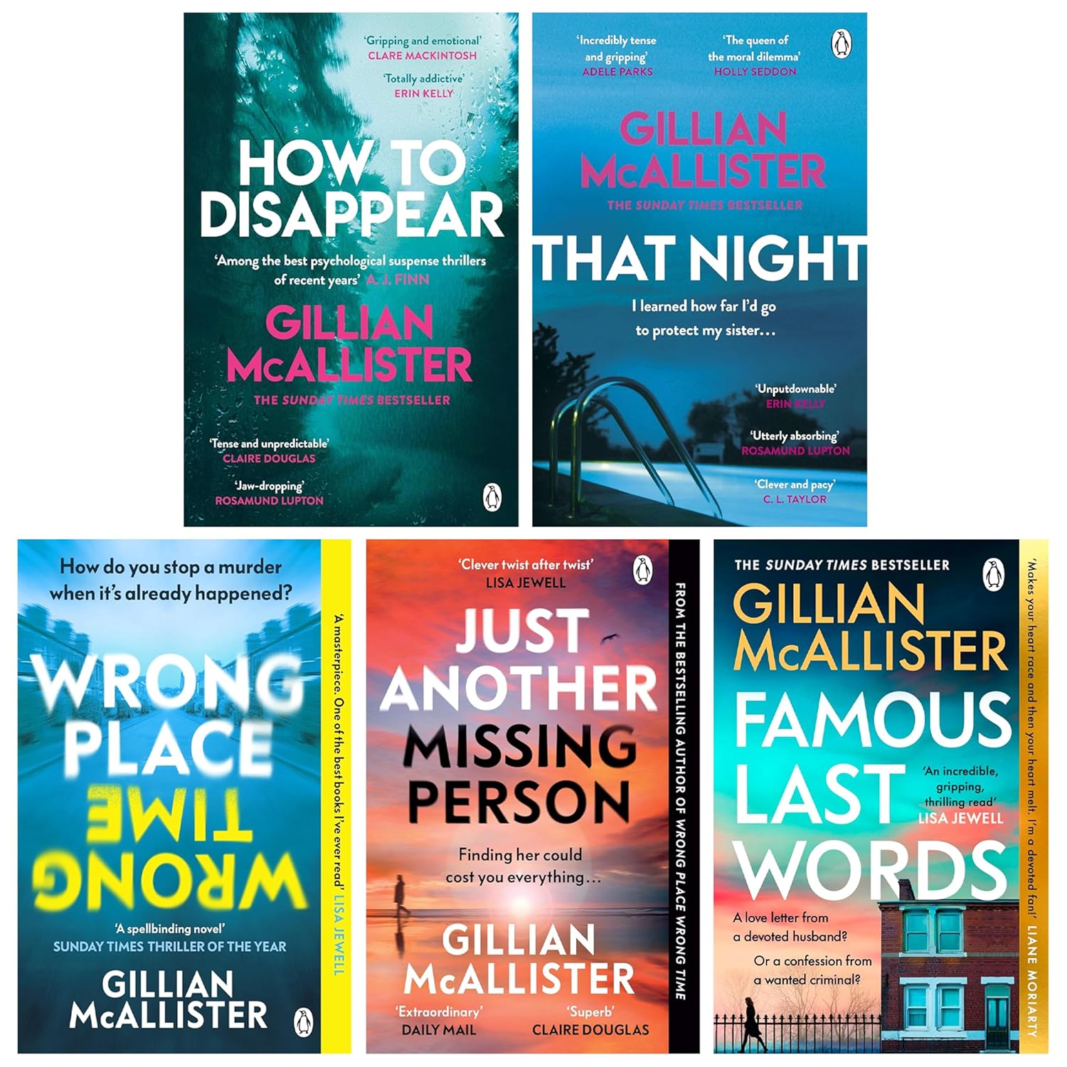 Gillian McAllister Collection 5 Books Set (How to Disappear, That Night, Wrong Place Wrong Time) - skihosevxGillian McAllister Collection 5 Books Set (How to Disappear, That Night, Wrong Place Wrong Time)Penguin UKskihosevxskihosevxPLD24007Penguin UK