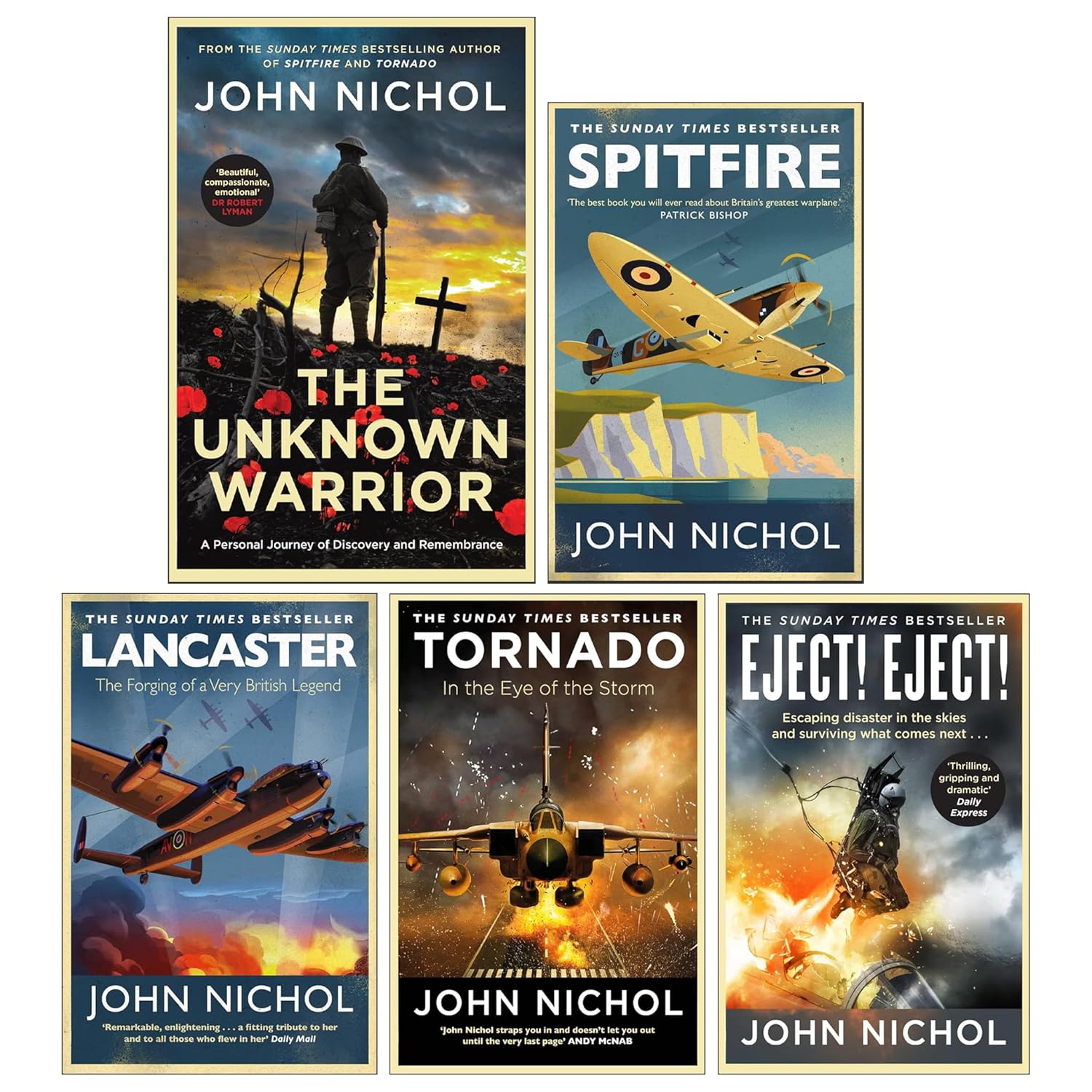 John Nichol 5 Books Collection Set (The Unknown Warrior (HB), Eject! Eject!, Tornado, Lancaster & Spitfire) - skihosevxJohn Nichol 5 Books Collection Set (The Unknown Warrior (HB), Eject! Eject!, Tornado, Lancaster & Spitfire)Simon & Schuster UKskihosevxskihosevxPLD24015Simon & Schuster UK