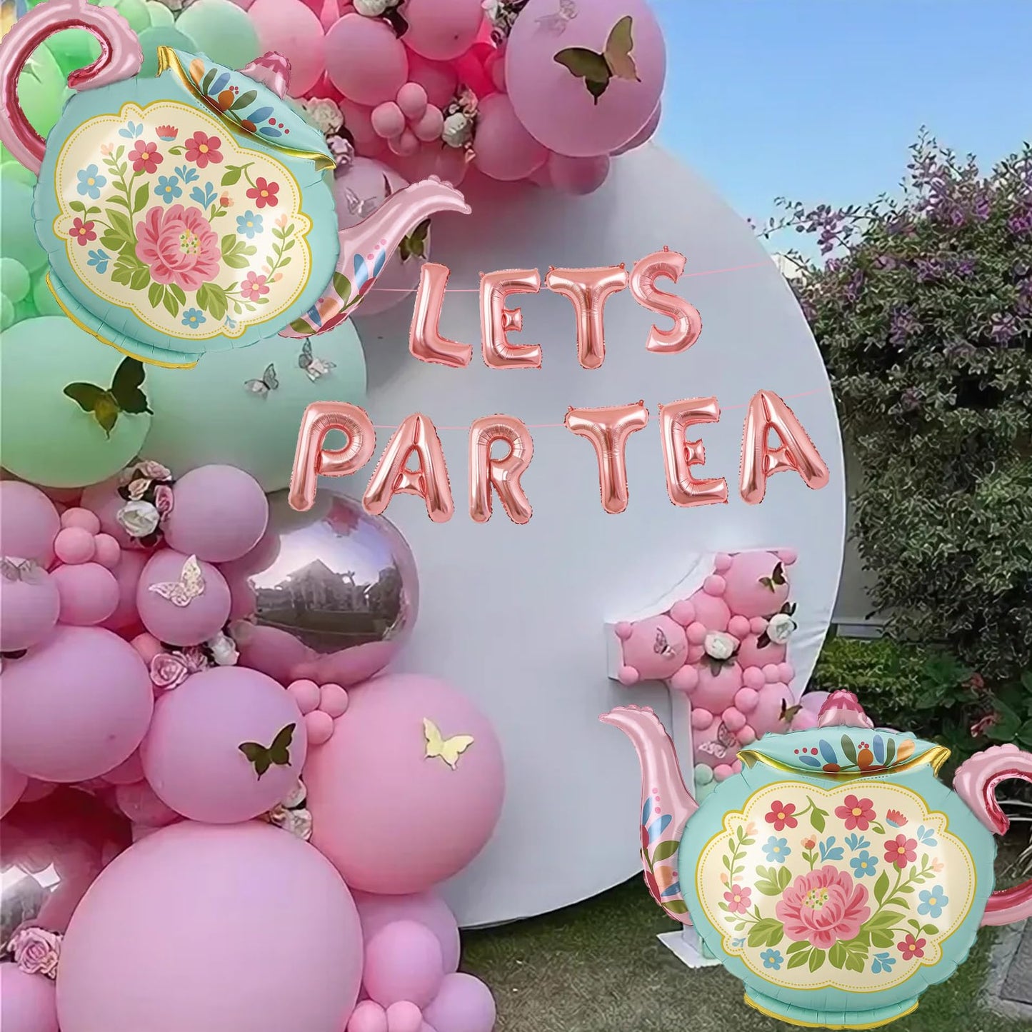 LET'S PAR TEA Banner Balloons, 35" Huge Teapot Aluminum Foil Balloons for Birthday, Baby Shower, Wedding, Bridal, Engagement, Bachelorette, Princess, Garden Party Decorations Supplies - skihosevxLET'S PAR TEA Banner Balloons, 35" Huge Teapot Aluminum Foil Balloons for Birthday, Baby Shower, Wedding, Bridal, Engagement, Bachelorette, Princess, Garden Party Decorations SuppliesskihosevxskihosevxB0GJ5262XH