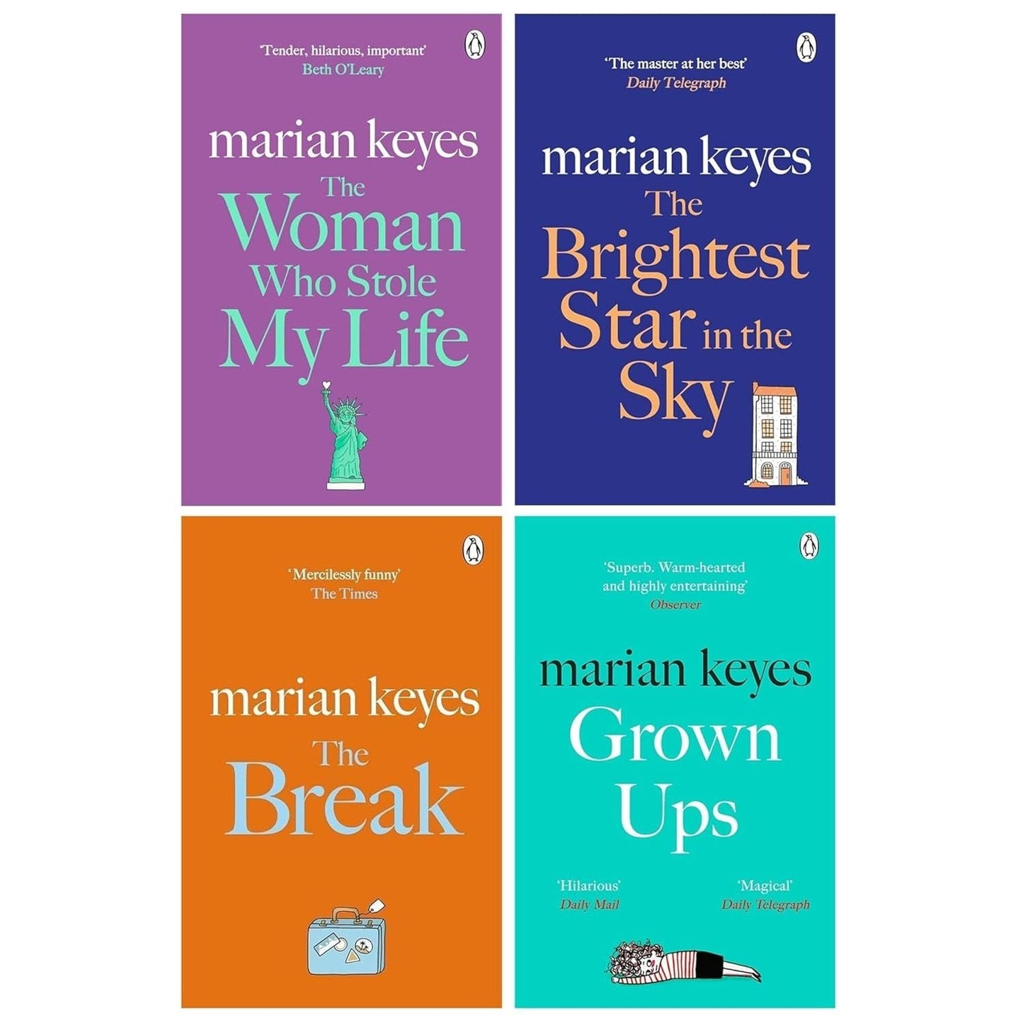 Marian Keyes Novels 4 Books Collection Set (The Brightest Star in the Sky, The Woman Who Stole My Life, The Break and Grown Ups) - skihosevxMarian Keyes Novels 4 Books Collection Set (The Brightest Star in the Sky, The Woman Who Stole My Life, The Break and Grown Ups)Penguin UKskihosevxskihosevxVRT26895Penguin UK
