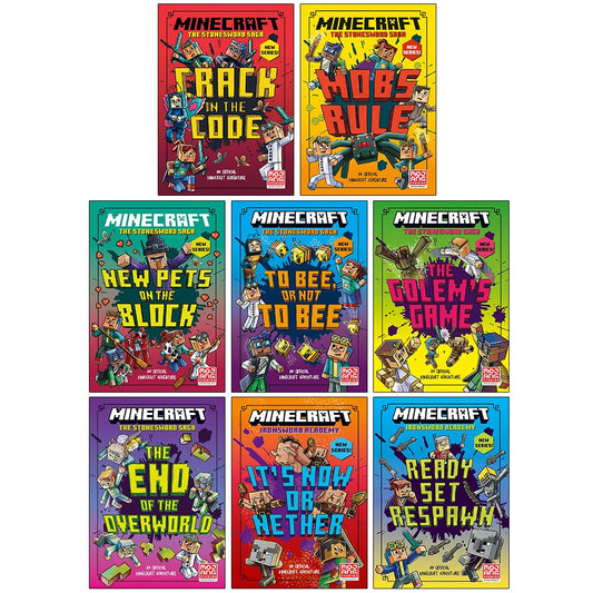 Minecraft Stonesword Saga & Ironsword Academy 8 Books Collection Set By Mojang AB (Crack in the Code, Mobs Rule, New Pets on the Block) - skihosevxMinecraft Stonesword Saga & Ironsword Academy 8 Books Collection Set By Mojang AB (Crack in the Code, Mobs Rule, New Pets on the Block)FarshoreskihosevxskihosevxVRT26939Farshore