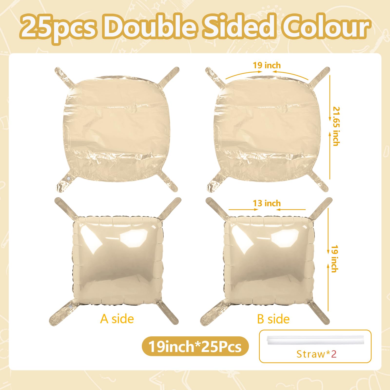 NISOCY 25PCS Beige Square Foil Balloons Wall Backdrop Double Sided Sand White Balloon Arch Kit for Birthday Baby Bridal Shower Wedding Engagement Gender Reveal Party Decoration - skihosevxNISOCY 25PCS Beige Square Foil Balloons Wall Backdrop Double Sided Sand White Balloon Arch Kit for Birthday Baby Bridal Shower Wedding Engagement Gender Reveal Party DecorationskihosevxskihosevxB0G6ZBJMG5