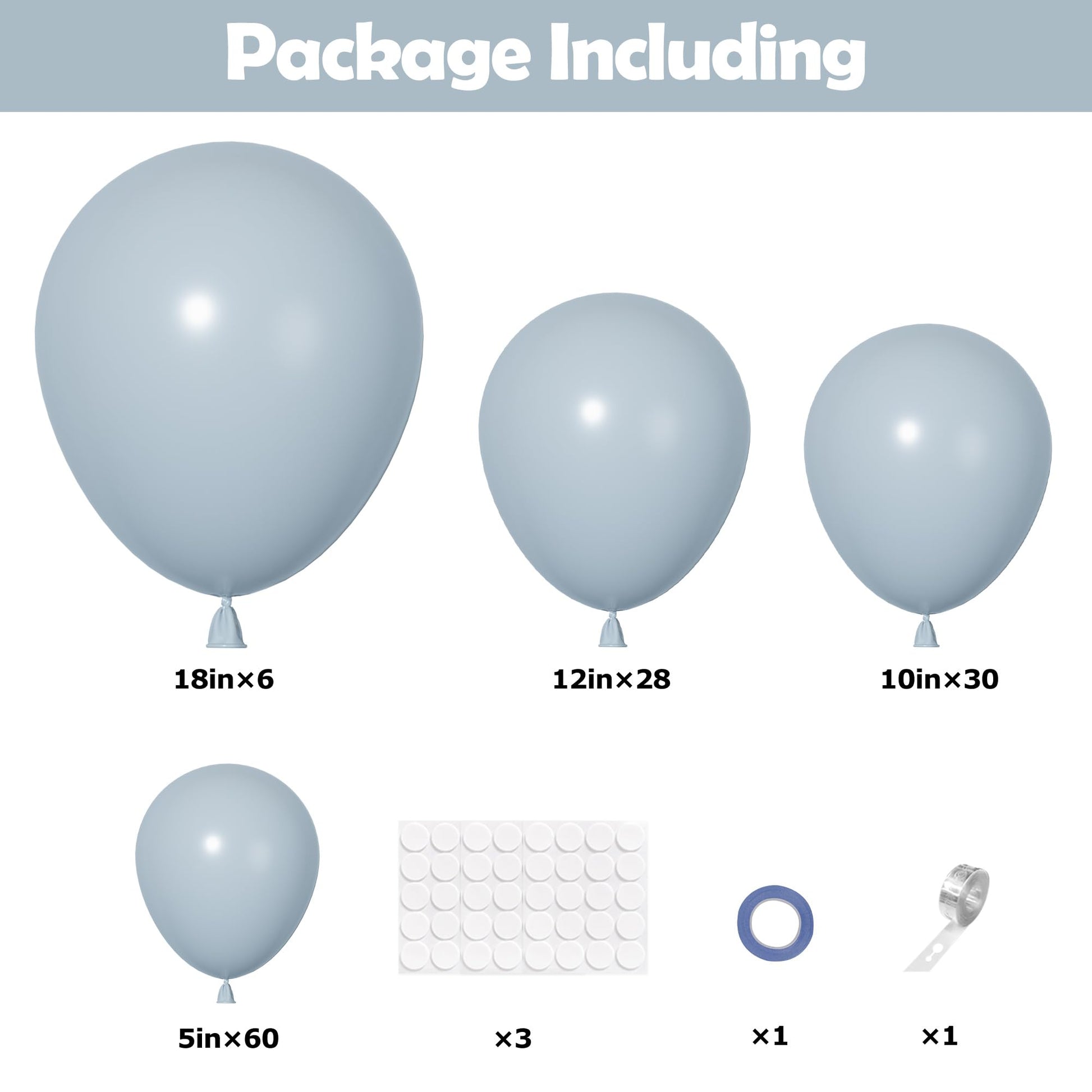 Ouddy Party 129Pcs Dusty Blue Balloons Different Sizes 18 12 10 5 Inch, 6Pcs 18” Matte Boho Slate Blue Balloon Arch Garland Kit, Latex Balloon for Birthday Bridal Shower Wedding Party Decorations - skihosevxOuddy Party 129Pcs Dusty Blue Balloons Different Sizes 18 12 10 5 Inch, 6Pcs 18” Matte Boho Slate Blue Balloon Arch Garland Kit, Latex Balloon for Birthday Bridal Shower Wedding Party DecorationsskihosevxskihosevxB0F9VZY9JK